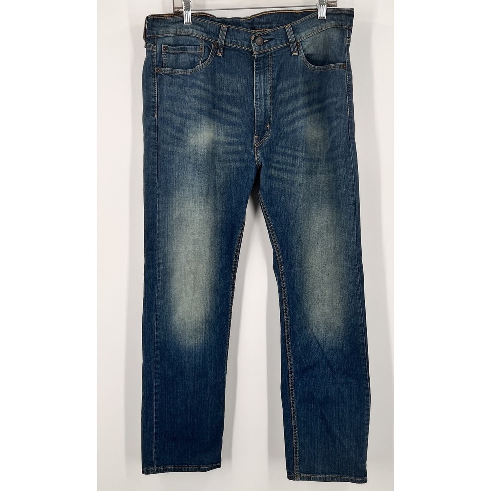 Levis 505 Regular Fit Jeans, Size 38 X 32 Medium/ Dark Wash Straight leg